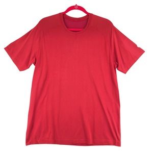 Lululemon Mens Size L T Shirt Short Sleeve Red Montreal Canadiens Logo Stretch